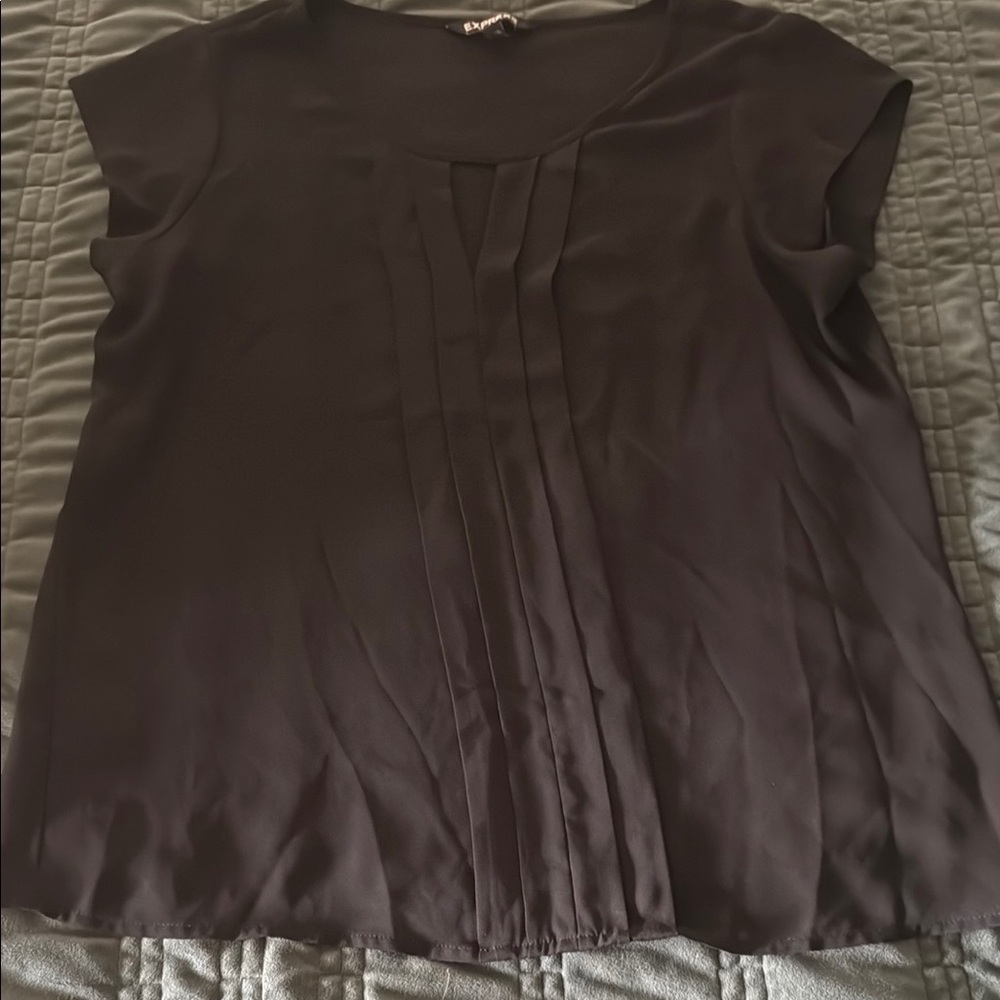 Express Black Cap Sleeve Relaxed Blouse